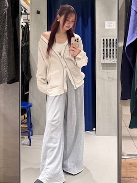 「PAGEBOY（ページボーイ）のサイドタックルーズウラケパンツ/イージーパンツ【4color・2size】（スウェットパンツ）」を使った、Suzuka さん（レディース・158cm・20代）の秋コーディネート