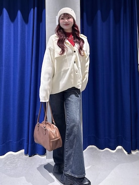 「PBLIM（ページボーイリム）のアイテム（帽子）」を使った、Suzuka さん（レディース・158cm）の秋コーディネート