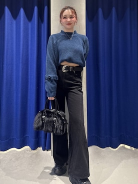 「アイテム（ボストンバッグ）」を使った、Suzuka さん（レディース・158cm・20代）の冬コーディネート