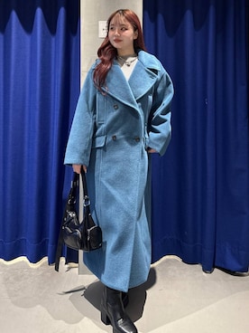 「アイテム（チェスターコート、グリーン系）」を使った、Suzuka さん（レディース・158cm）の冬コーディネート