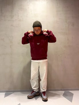 「Reebok（リーボック）のアイテム（スウェット）」を使った、tsuruさん（メンズ・164cm）の秋コーディネート