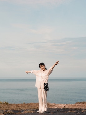 「SOU･SOU（ソウ・ソウ）のアイテム（バッグ）」を使った、杏🫧さん（レディース・155cm）の秋コーディネート