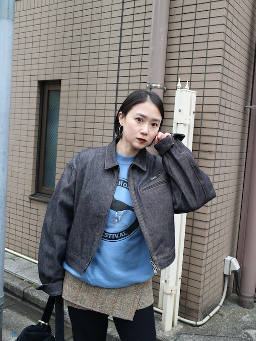 セール】【LA PEAU DE GEM】box denim blouson/ボックスシルエット