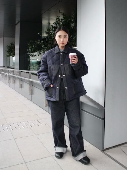 セール】【LA PEAU DE GEM】denim quilting blouson/デニム