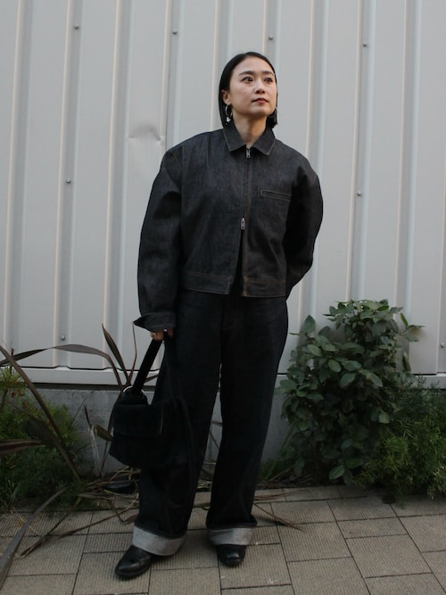 LA PEAU DE GEM】high waist straight denim pants/ハイウエスト
