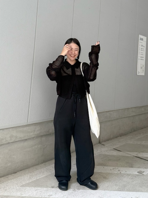 LA PEAU DE GEM】mesh polo cardigan/メッシュポロカーディガン