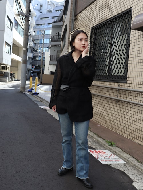 セール】【LA PEAU DE GEM】cotton linen dry mesh jacket/コットン