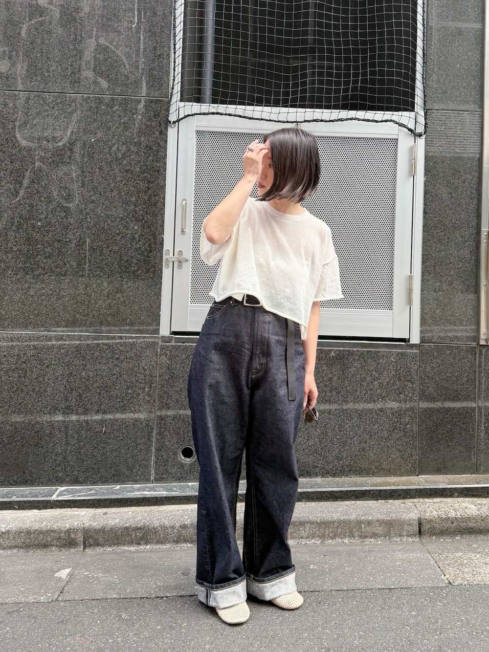 LA PEAU DE GEM ハイウエストデニム high waist straight denim pants – LA PEAU DE GEM
