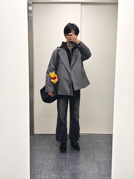 「アイテム（ピアス（両耳用））」を使った、たけさん（メンズ・169cm）の冬コーディネート