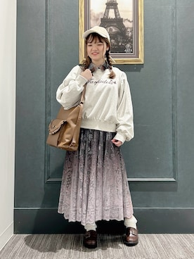 「axes femme（アクシーズファム）のアイテム（キャップ）」を使った、めぐさん（レディース・153cm）の秋コーディネート