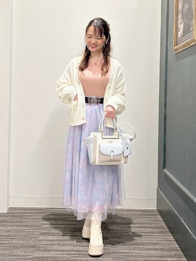 「axes femme（アクシーズファム）のアイテム（ブーツ）」を使った、めぐさん（骨格ウェーブ・レディース・153cm）の冬コーディネート