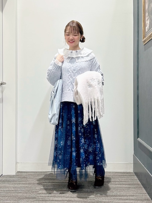 雪の結晶刺繍ストール（ストール/ショール）｜axes femme（アクシーズ