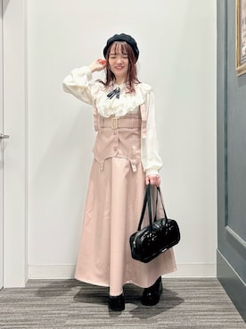 「axes femme（アクシーズファム）のアイテム（ハンチング/ベレー帽）」を使った、めぐさん（骨格ウェーブ・レディース・153cm）の冬コーディネート