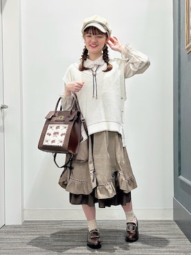 「アイテム（キャスケット）」を使った、めぐさん（レディース・153cm）の夏コーディネート