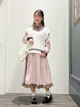 「axes femme（アクシーズファム）のアイテム（ワンピース/ドレス）」を使った、めぐさん（骨格ウェーブ・レディース・153cm）の冬コーディネート