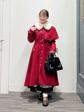 「アイテム（ダッフルコート）」を使った、めぐさん（レディース・153cm）の冬コーディネート