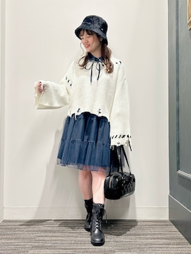 「axes femme（アクシーズファム）のアイテム（ワンピース/ドレス）」を使った、めぐさん（骨格ウェーブ・レディース・153cm）の冬コーディネート