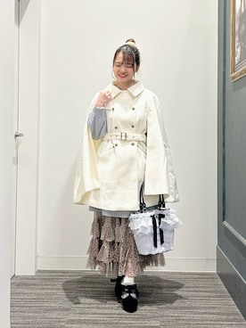 「アイテム（ダッフルコート）」を使った、めぐさん（レディース・153cm）の秋コーディネート