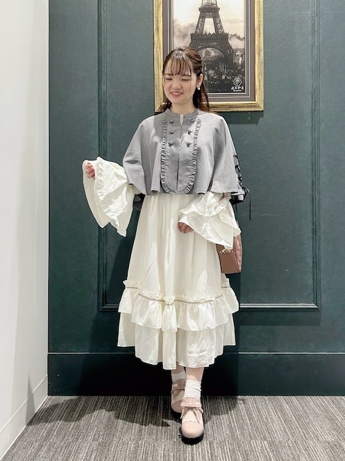 ローズ×リボン姫袖ワンピース（ワンピース）｜axes femme（アクシーズ