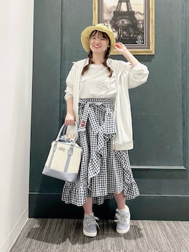 「アイテム（パーカー）」を使った、めぐさん（レディース・153cm）の夏コーディネート