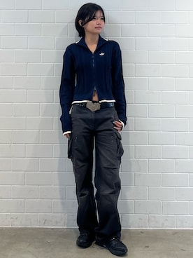 「adidas（アディダス）のアイテム（ジャージ）」を使った、MNさん（レディース・161cm）の秋コーディネート