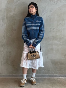 「アイテム（デニムジャケット）」を使った、MNさん（レディース・161cm）の夏コーディネート