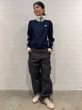 「アイテム（ジャージ）」を使った、MNさん（レディース・161cm）の冬コーディネート