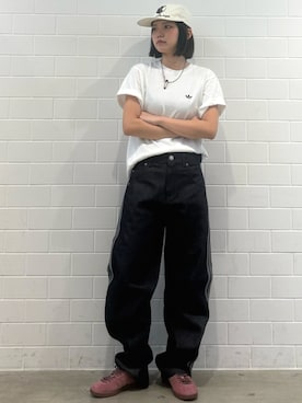 「adidas（アディダス）のガラパゴス / GALAPAGOS（シューズ、レッド系）」を使った、MNさん（レディース・161cm）の春コーディネート