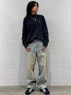 「adidas（アディダス）のadidas EQT グラフィック長袖Tシャツ」を使った、MNさん（レディース・161cm）の秋コーディネート