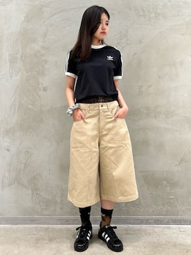 「アディダスオリジナルス」｜「アイテム（Tシャツ/カットソー）」を使った、MNさん（レディース・161cm）の夏コーディネート