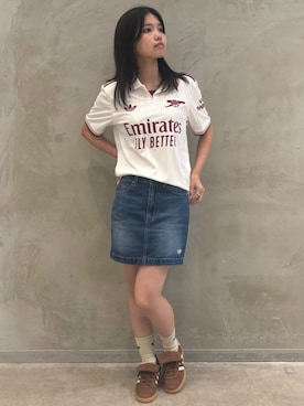 「アイテム（デニムスカート）」を使った、MNさん（レディース・161cm）の夏コーディネート
