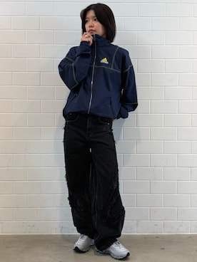 「adidas（アディダス）のメガライド F50 / MEGARIDE F50 / アディダスオリジナルス adidas Originals（スニーカー、シルバー系）」を使った、MNさん（レディース・161cm）の春コーディネート