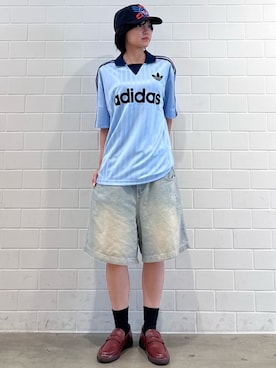 「adidas（アディダス）のハンドボール スペツィアル ローファー / HANDBALL SPEZIAL LOAFER / アディダスオリジナルス adidas Originals（ローファー、ブラウン系）」を使った、MNさん（レディース・161cm）の夏コーディネート