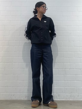 「アイテム（ジャージ）」を使った、MNさん（レディース・161cm）の冬コーディネート