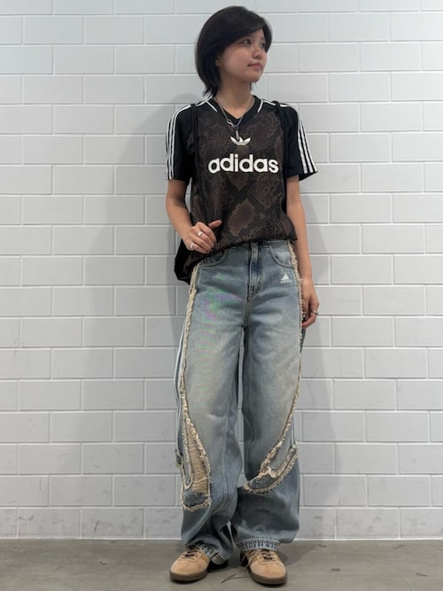 adidas（アディダス） ワイドパンツ ジーンズ TG ワイド DNM PTS