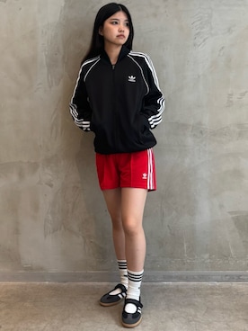 「アイテム（ジャージ）」を使った、MNさん（レディース・161cm）の夏コーディネート