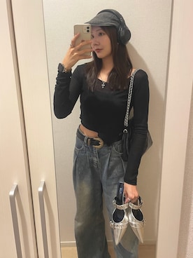 「アイテム（ハンチング/ベレー帽）」を使った、MISAさん（骨格ストレート・レディース・163cm）の秋コーディネート