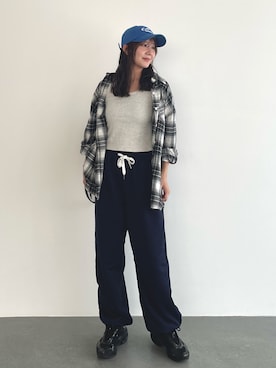 「秋服」｜「アイテム（帽子）」を使った、MISAさん（レディース・163cm）の秋コーディネート