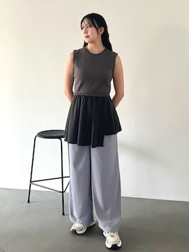 「ASICS（アシックス）のアイテム」を使った、MISAさん（レディース・163cm）の夏コーディネート