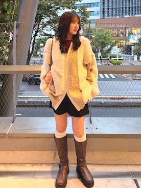 「アイテム（ブーティ）」を使った、MISAさん（レディース・163cm）の秋コーディネート