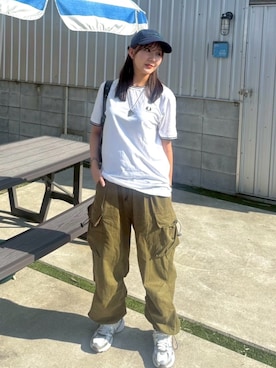 「アイテム（カーゴパンツ）」を使った、MISAさん（レディース・163cm・20代）の夏コーディネート