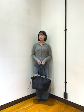 「URBAN RESEARCH（アーバンリサーチ）の『UR TECH』コンパクトポロ衿ニット（ニット/セーター、グレー系）」を使った、-SAKI-さん（レディース・168cm）の秋コーディネート