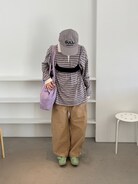 6（ロク）の「＜6(ROKU)＞コットン ボーダー ラガー（Tシャツ