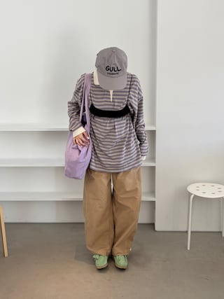 6（ロク）の「＜6(ROKU)＞コットン ボーダー ラガー（Tシャツ