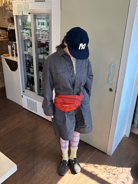 「BEAMS BOY（ビームスボーイ）の【1/15再値下げ】ショーツ オールインワン（サロペット/オーバーオール、グレー系）」を使った、🐏さん（レディース・157cm）の春コーディネート