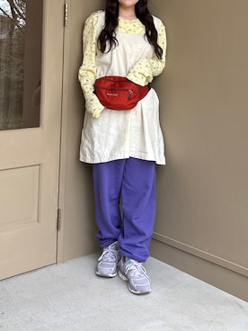 「ASICS（アシックス）のアイテム」を使った、🐏さん（レディース・157cm）の春コーディネート