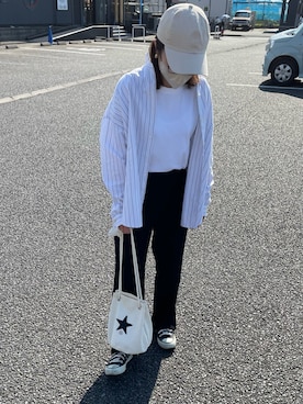 「chocomee（チョコミー）のアイテム（パンツ）」を使った、なるち.さん（レディース・152cm）の春コーディネート