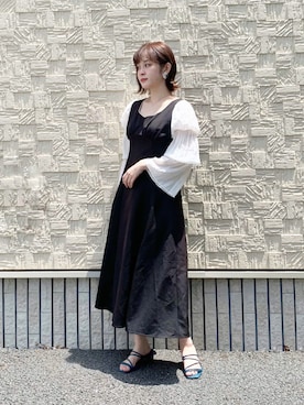 「NICE CLAUP（ナイスクラップ）のアイテム（ワンピース/ドレス）」を使った、りなてぃさん（レディース・162cm）の夏コーディネート