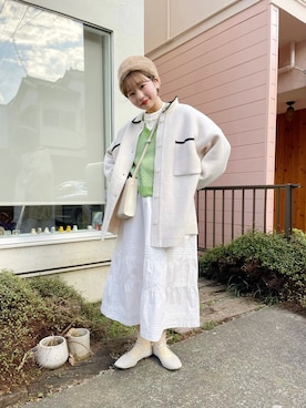 「ehka sopo（エヘカソポ）のアイテム」を使った、ももたさん（レディース・157cm）の冬コーディネート