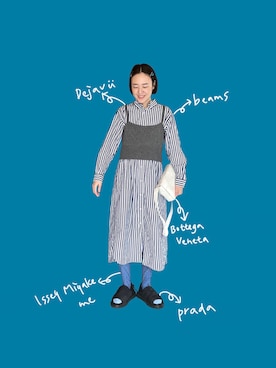 「BEAMS BOY（ビームスボーイ）のアイテム（シャツワンピース）」を使った、dayofdayさん（レディース・160cm）の春コーディネート